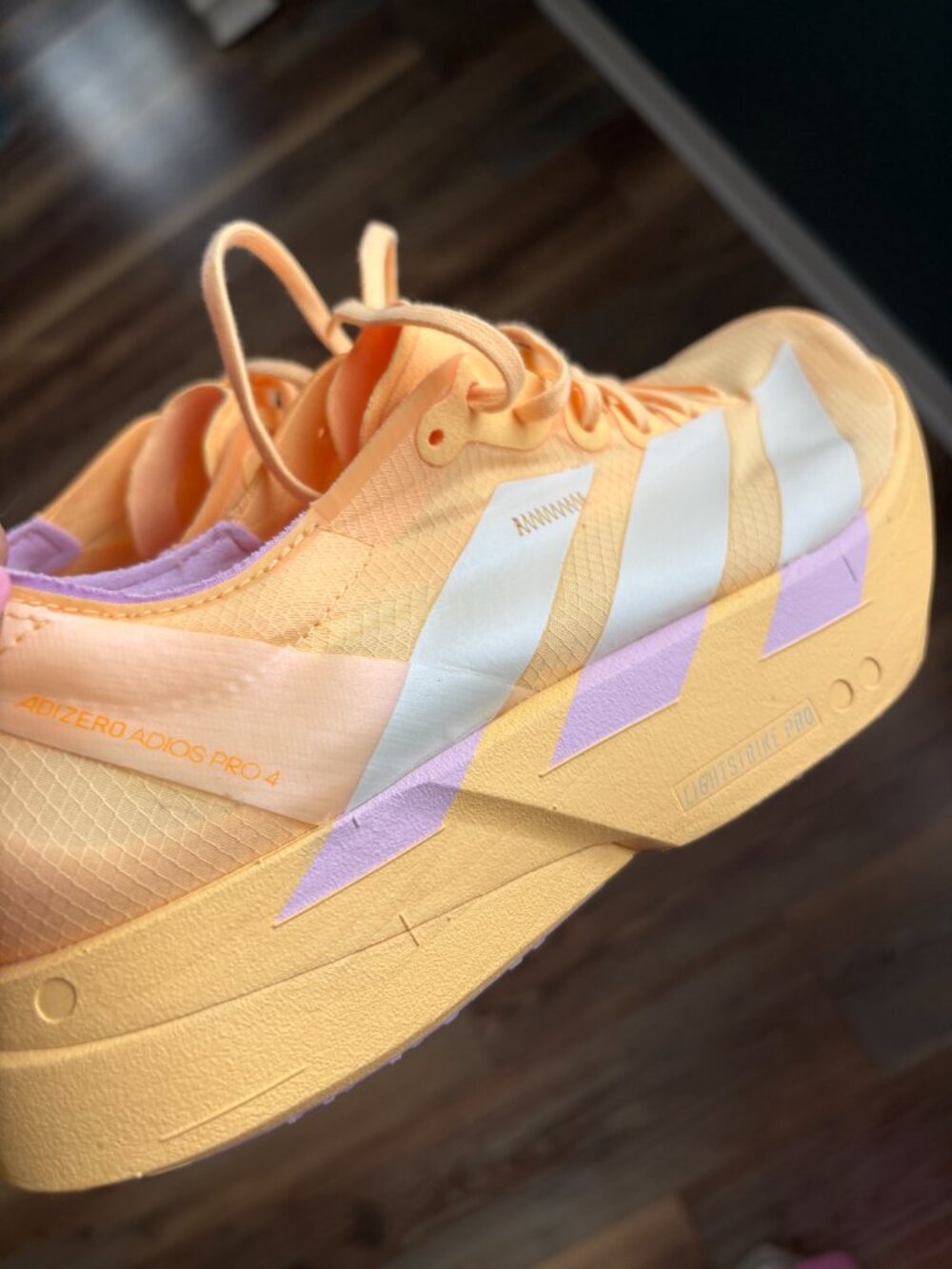Adizero Adios Pro 4 Shoes sorbet pink orange 7.5 - Picture 2 of 6